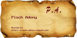 Pisch Adony névjegykártya